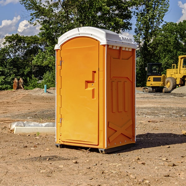 how often are the portable restrooms cleaned and serviced during a rental period in Wayne County